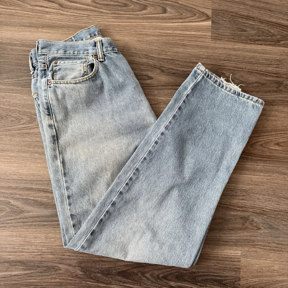 Levis 550 Jeans Mens Tag 31x33 (32x31) Faded Blue Denim Relaxed Fit Tapered Leg